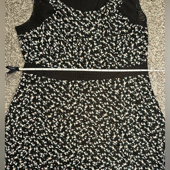 Jessica Simpson Black and Floral Print Dress Cap Sleeve Size 1X - Picture 3 of 8